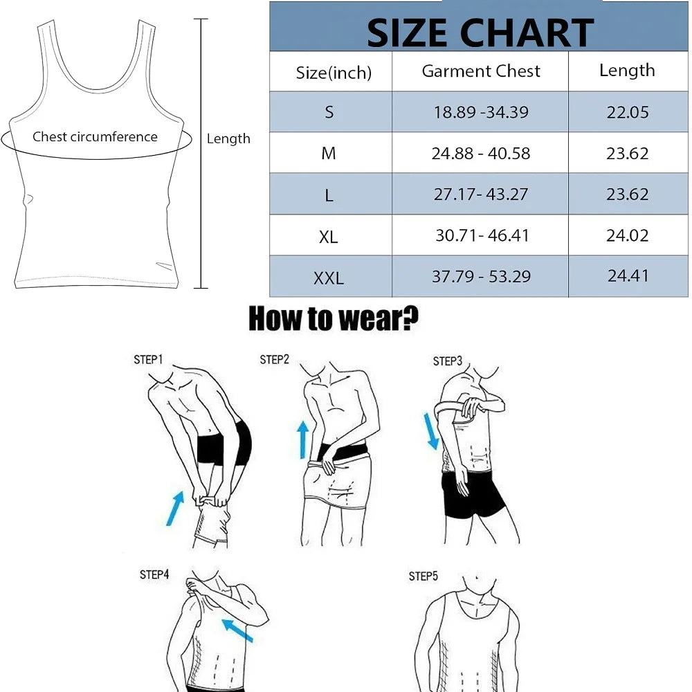 Men'S Compression Shirts Tank Tops Undershirts Mens Slimming Body Shaper Vest Sleeveless Abdomen Slim Vest Fitness Workout