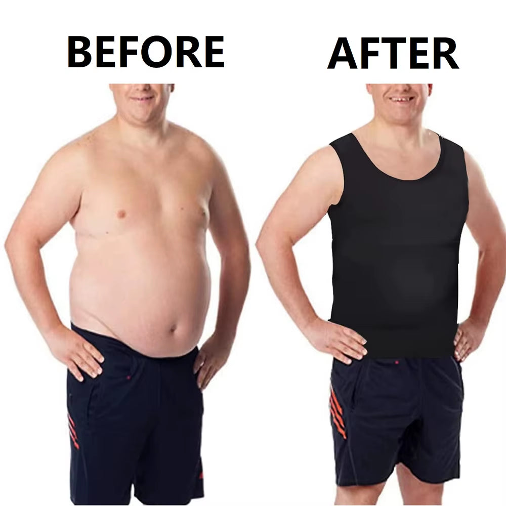 Men'S Compression Shirts Tank Tops Undershirts Mens Slimming Body Shaper Vest Sleeveless Abdomen Slim Vest Fitness Workout