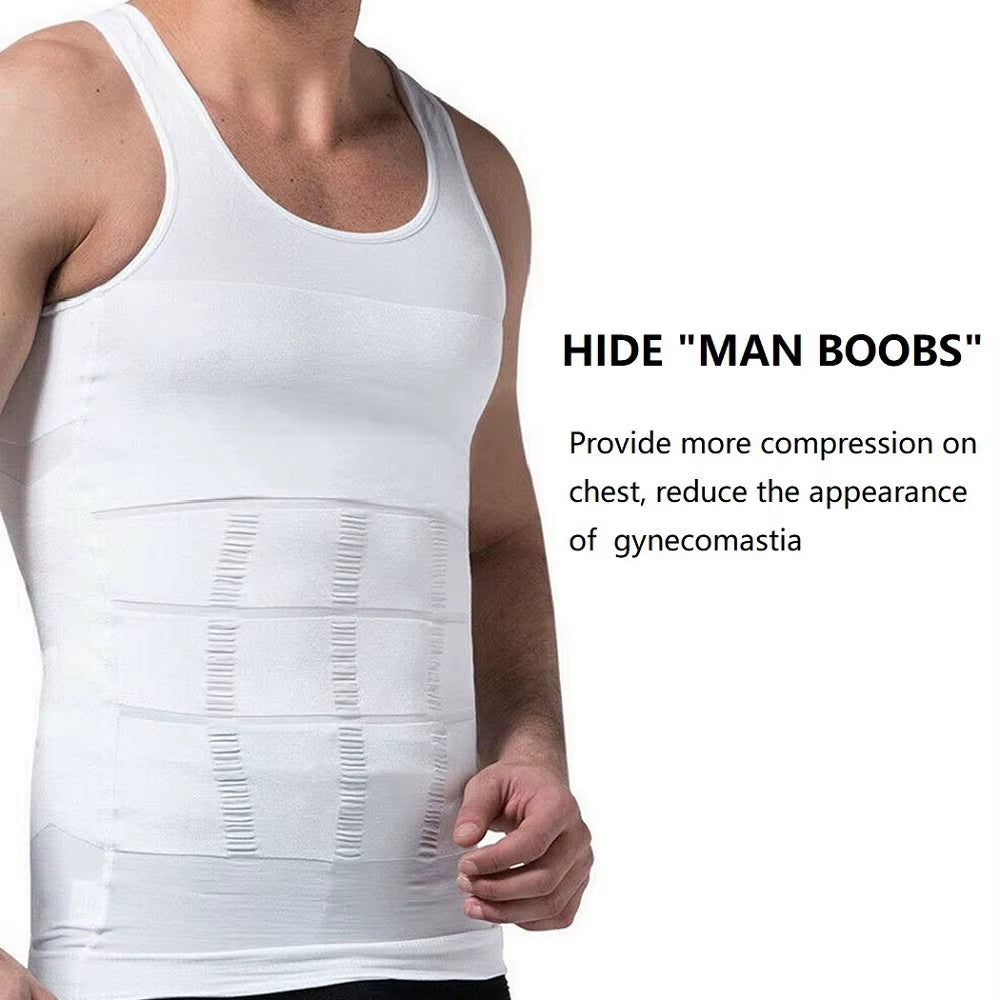 Men'S Compression Shirts Tank Tops Undershirts Mens Slimming Body Shaper Vest Sleeveless Abdomen Slim Vest Fitness Workout